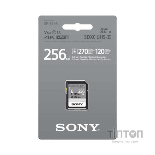 Карта пам'яті Sony 256GB SDXC class 10 UHS-II U3 V60 (SFE256.ET4)