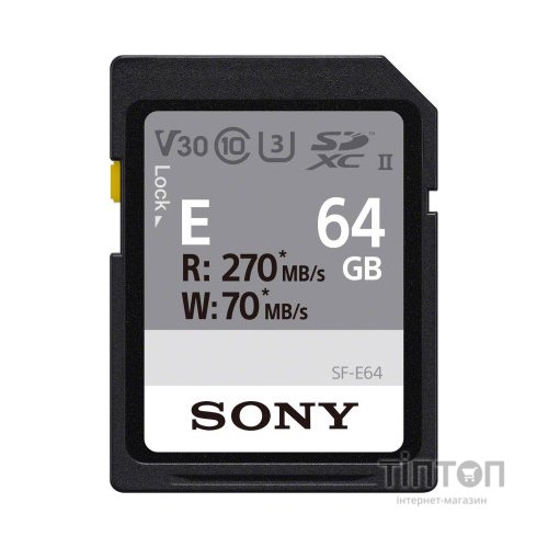 Карта пам'яті Sony 64GB SDXC class 10 UHS-II U3 V30 (SFE64A.ET4)