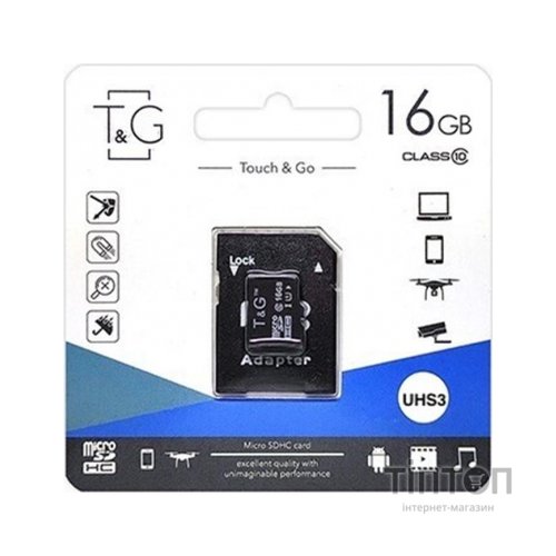 Карта пам'яті T&G 16GB microSDHC class 10 (TG-16GBSD10U3-01)