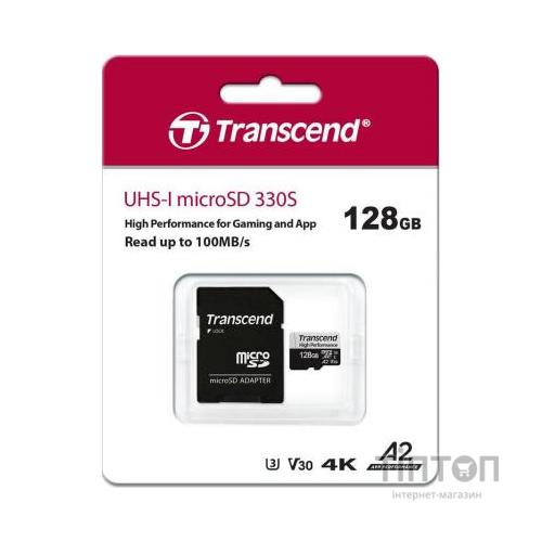 Карта пам'яті Transcend 128GB microSDXC class 10 UHS-I U3 A2 (TS128GUSD330S)