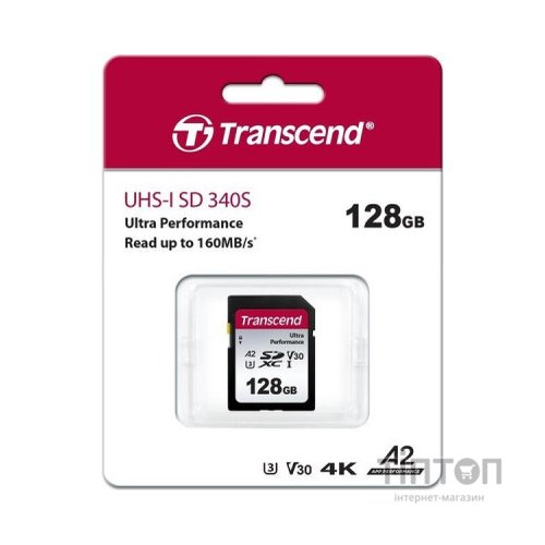 Карта пам'яті Transcend 128GB SD class 10 UHS-I U3 4K (TS128GSDC340S)