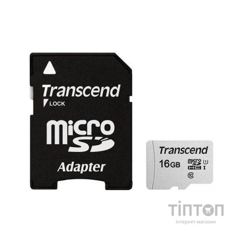Карта пам'яті Transcend 16GB microSDHC class 10 UHS-I U1 (TS16GUSD300S-A)