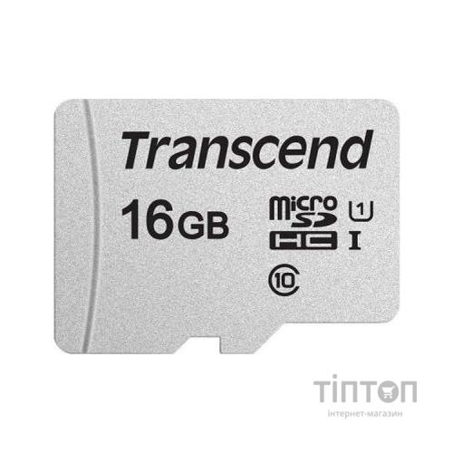 Карта пам'яті Transcend 16GB microSDHC class 10 UHS-I U1 (TS16GUSD300S-A)