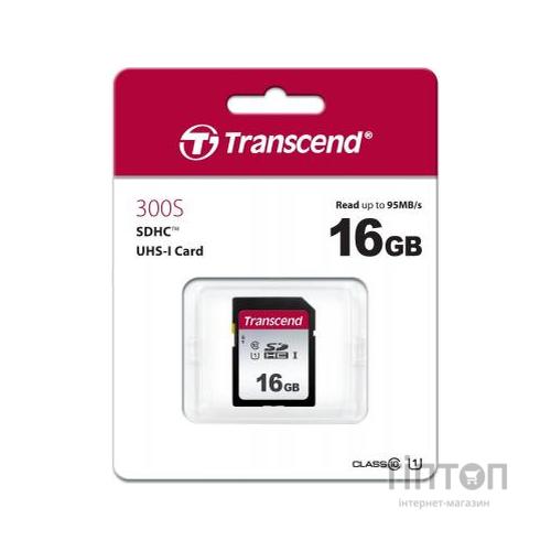 Карта пам'яті Transcend 16GB SDHC class 10 UHS-I U1 (TS16GSDC300S)