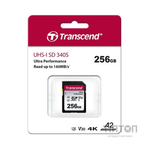 Карта пам'яті Transcend 256GB SD class 10 UHS-I U3 4K (TS256GSDC340S)