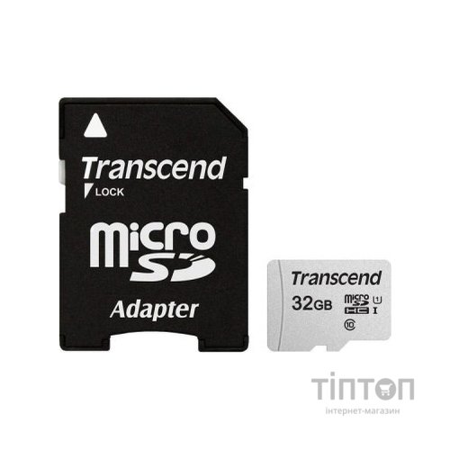 Карта пам'яті Transcend 32GB microSDHC class 10 UHS-I U1 (TS32GUSD300S-A)
