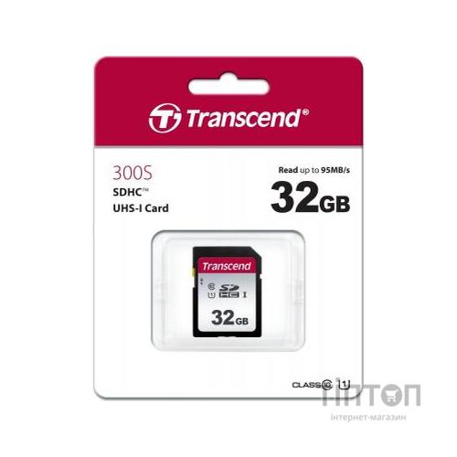 Карта пам'яті Transcend 32GB SDHC class 10 UHS-I U1 (TS32GSDC300S)