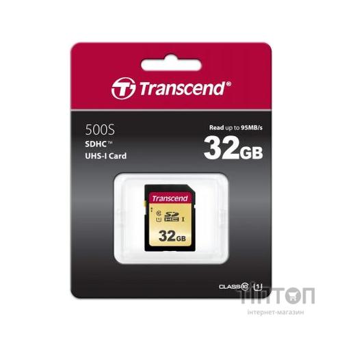 Карта пам'яті Transcend 32GB SDHC class 10 UHS-I U1 (TS32GSDC500S)