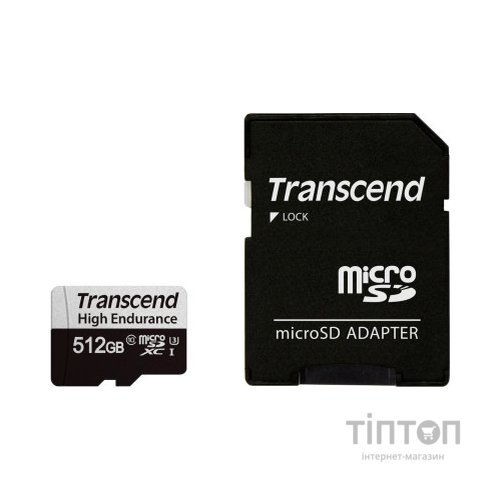 Карта пам'яті Transcend 512GB microSDXC class 10 UHS-I U3 High Endurance (TS512GUSD350V)