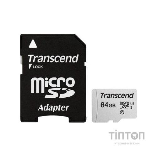 Карта пам'яті Transcend 64GB microSDXC class 10 UHS-I U1 (TS64GUSD300S-A)