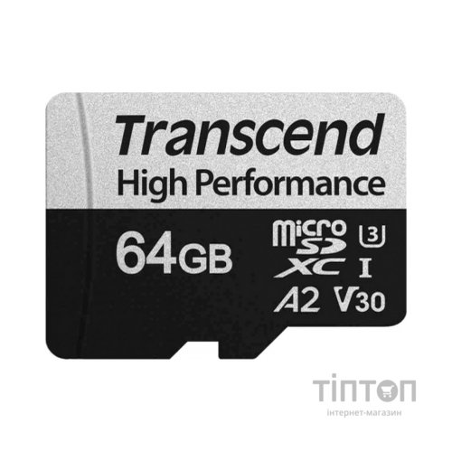 Карта пам'яті Transcend 64GB microSDXC class 10 UHS-I U3 A2 (TS64GUSD340S)