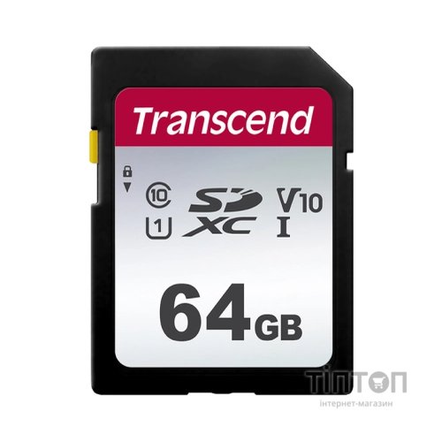 Карта пам'яті Transcend 64GB SDXC class 10 UHS-I U1 V10 (TS64GSDC300S)