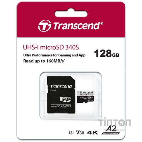Карта пам'яті Transcend 128GB microSDXC class 10 UHS-I U3 A2 340S (TS128GUSD340S)