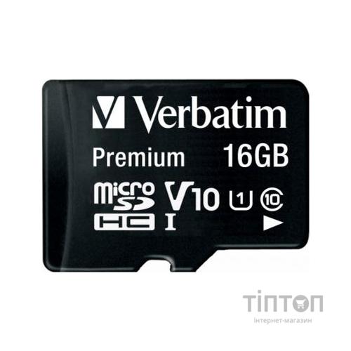 Карта пам'яті Verbatim 16GB microSDHC class 10 (MDAVR-10/G)
