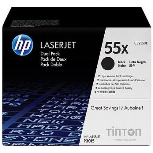 Картридж HP LJ  55XD P3015 series black(max) DUAL PACK (CE255XD)