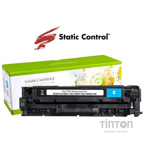 Картридж Static Control HP CLJ CC531A (304A) 2.8k cyan (002-01-RC531A)