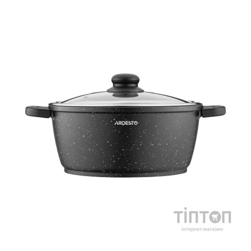 Каструля Ardesto Gemini Anzio скляна кришка 24 см 4,4 л чорна (AR2424GE)