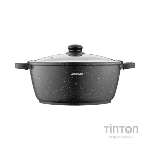 Каструля Ardesto Gemini Anzio скляна кришка 28 см 6,4 л чорна (AR2426GE)