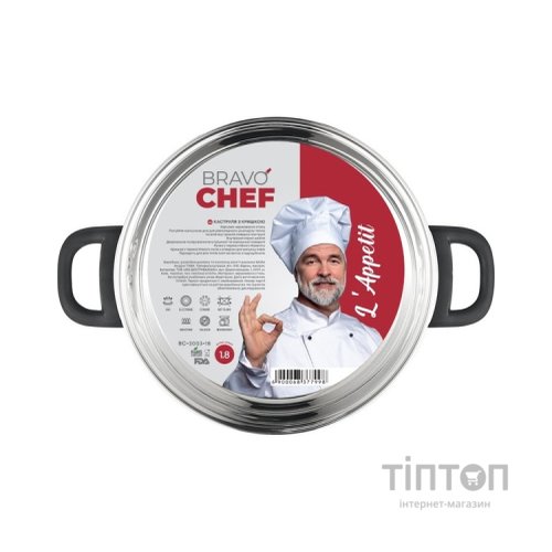 Каструля Bravo Chef L"Appetit 1.8 л Bakelite (BC-2003-18)