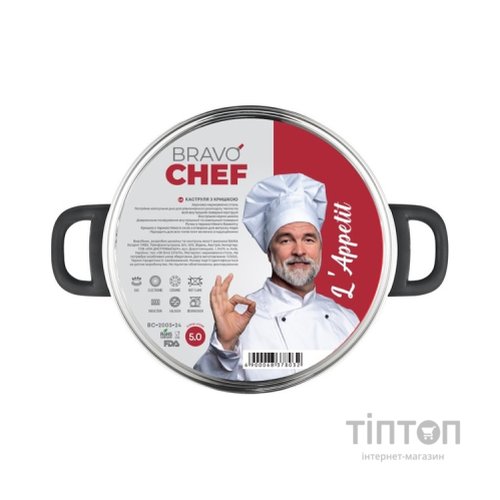 Каструля Bravo Chef L"Appetit 5 л Bakelite (BC-2003-24)