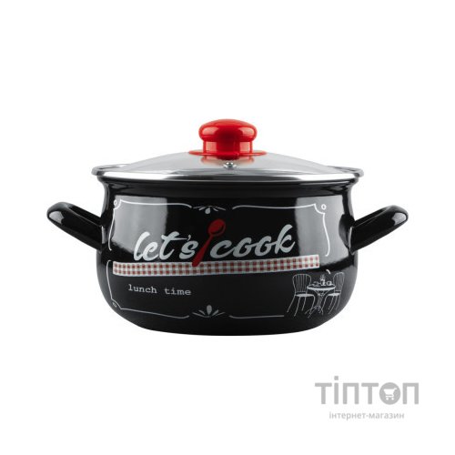 Каструля Gusto "Давайте готувати" Ч 16 см 2,1 л (GT-T-116-LCB)