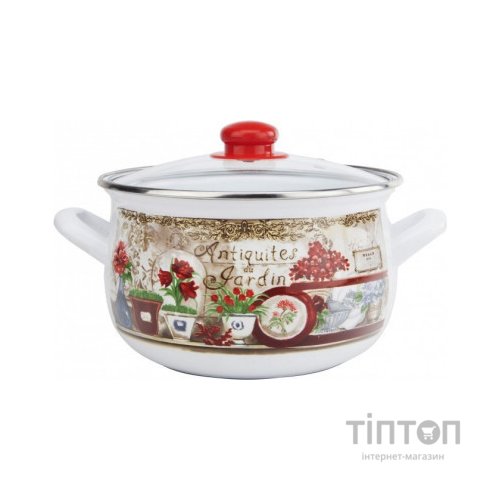 Каструля Gusto "Квітковий сад" 22 см 5,1 л (GT-T-122-FG)