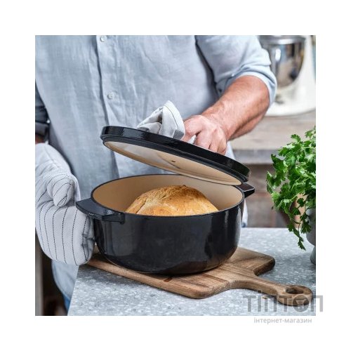 Каструля KitchenAid чавунна з кришкою 3,3 л Чорна (CC006058-001)