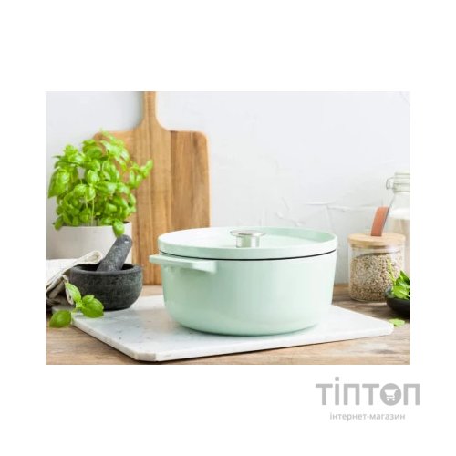 Каструля KitchenAid чавунна з кришкою 3,3 л Фісташкова (CC007433-001)