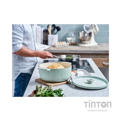 Каструля KitchenAid чавунна з кришкою 3,3 л Фісташкова (CC007433-001)