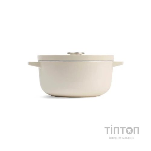 Каструля KitchenAid чавунна з кришкою 3,3 л Мигдалевий крем (CC006056-001)