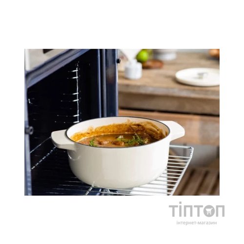 Каструля KitchenAid чавунна з кришкою 3,3 л Мигдалевий крем (CC006056-001)