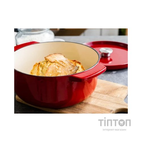 Каструля KitchenAid чавунна з кришкою 5,2 л Червона (CC006060-001)
