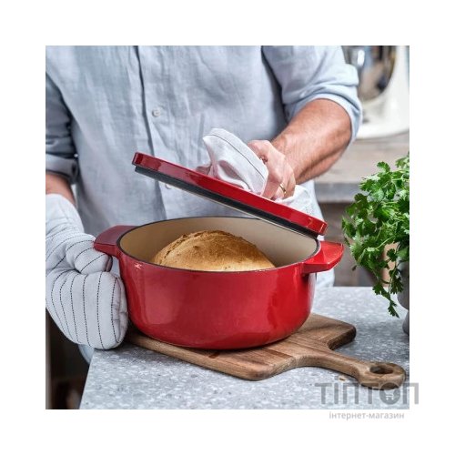 Каструля KitchenAid чавунна з кришкою 5,2 л Червона (CC006060-001)