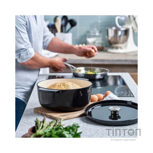 Каструля KitchenAid чавунна з кришкою 5,2 л Чорна (CC006061-001)