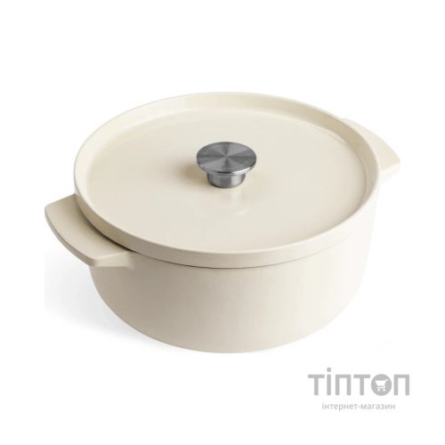 Каструля KitchenAid чавунна з кришкою 5,2 л Мигдалевий крем (CC006059-001)