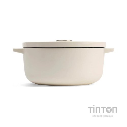 Каструля KitchenAid чавунна з кришкою 5,2 л Мигдалевий крем (CC006059-001)