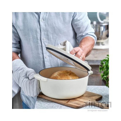 Каструля KitchenAid чавунна з кришкою 5,2 л Мигдалевий крем (CC006059-001)