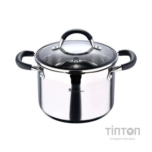 Каструля MasterPro Foodies collection висока з кришкою 9,5 л (BGMP-1506-BK)