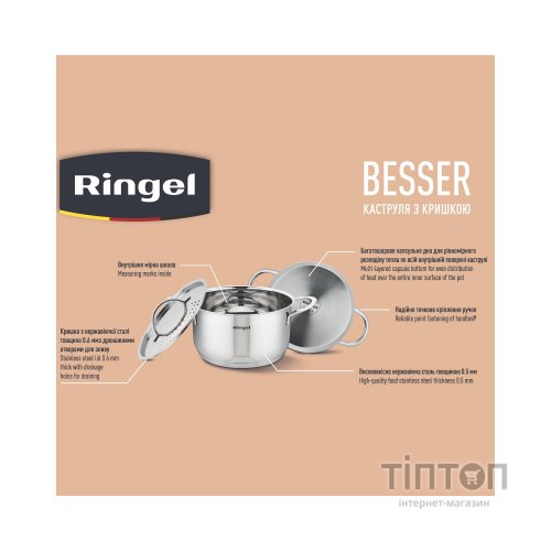 Каструля Ringel Besser з кришкою 2,3 л (RG-2021-18)