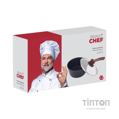 Ківш Bravo Chef класичний 1.2 л з кришкою (BC-4101-16)