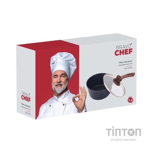 Ківш Bravo Chef класичний 1.6 л з кришкою (BC-4101-18)