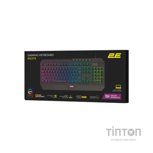 Клавіатура 2E Gaming KG315 RGB USB UA Black (2E-KG315UBK)