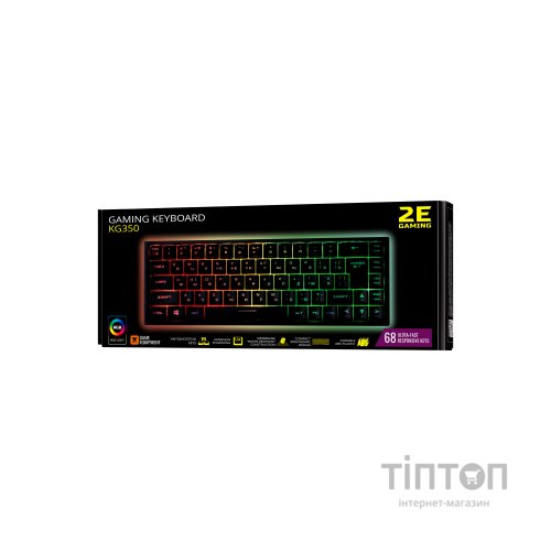 Клавіатура 2E GAMING KG350 RGB 68key USB Black (2E-KG350UBK)