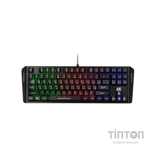 Клавіатура 2E KG355 LED 87key USB Black Ukr (2E-KG355UBK)