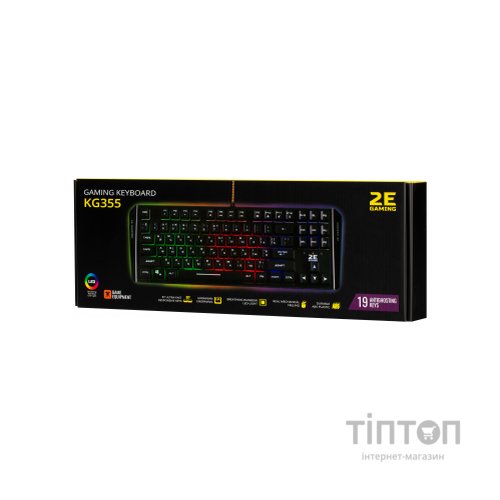 Клавіатура 2E KG355 LED 87key USB Black Ukr (2E-KG355UBK)