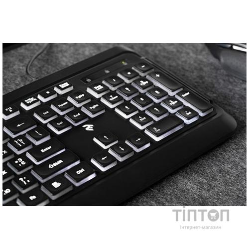 Клавіатура 2E KS120 White backlight USB Black (2E-KS120UB)