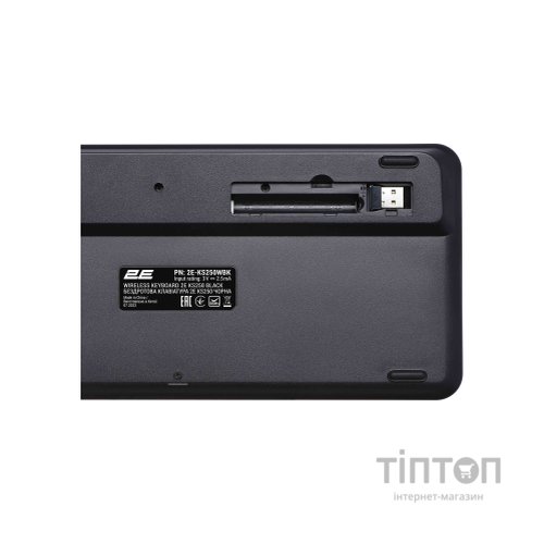 Клавіатура 2E KS250 Wireless USB/Bluetooth UA Black (2E-KS250WBK_UA)