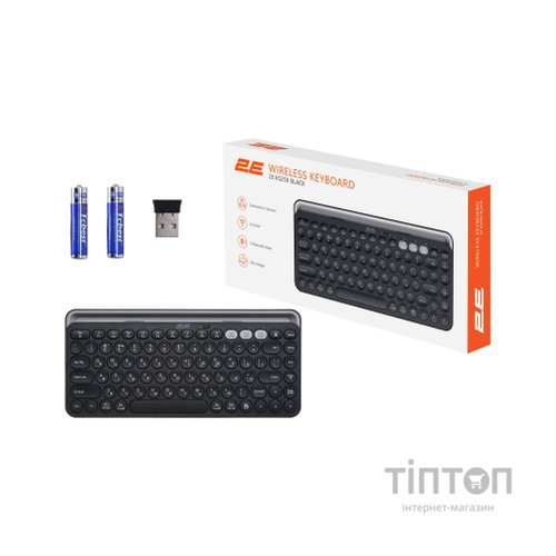 Клавіатура 2E KS250 Wireless USB/Bluetooth UA Black (2E-KS250WBK_UA)