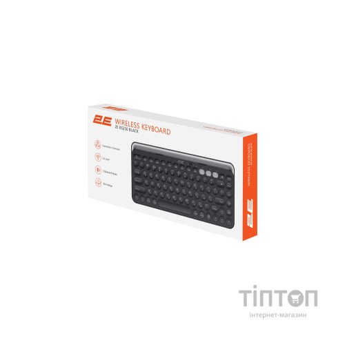 Клавіатура 2E KS250 Wireless USB/Bluetooth UA Black (2E-KS250WBK_UA)
