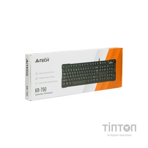 Клавіатура A4-Tech KR-750 чорна, USB